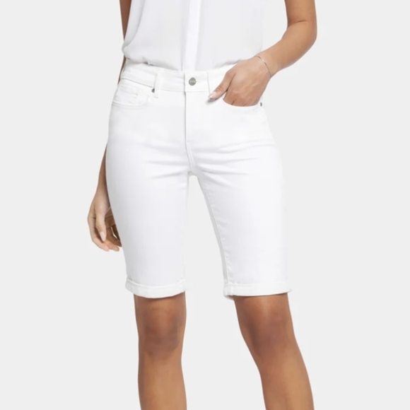 NYDJ Pants - NYDJ White Denim Briella 11 In Shorts